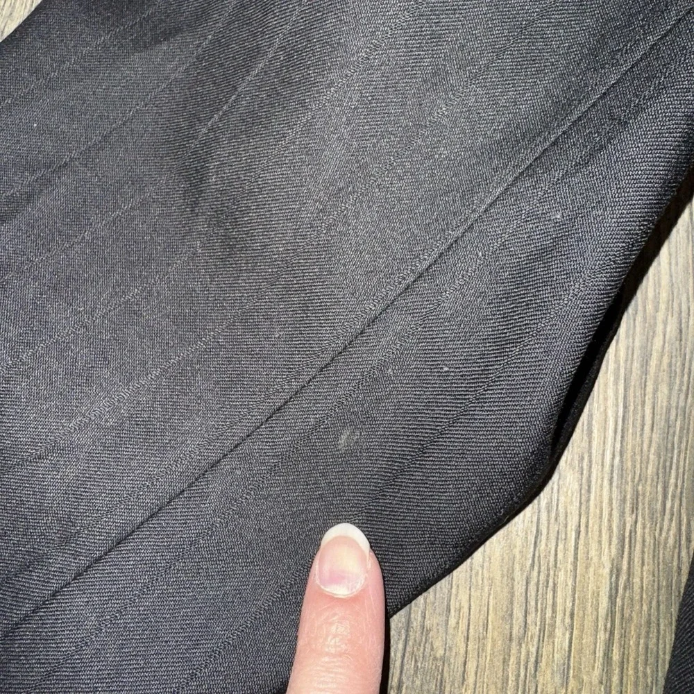VTG Petrocelli Mens 42R Self Striped  Wool Sport Coat Blazer Black Old Money‎